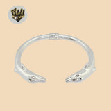 (2-0645) 925 Sterling Silver - 6mm Open Dolphin Bangle - 2.5"