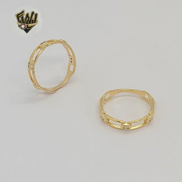 (1-3040-5) Gold Laminate - Zircon Paper Clip Ring - BGF