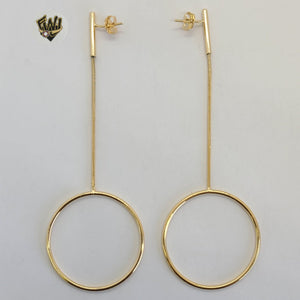 (1-1245) Gold Laminate - Long Earrings - BGF - Fantasy World Jewelry
