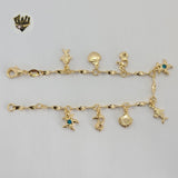 (1-0618) Gold Laminate - 2mm Charms Bracelet - 7.5" - BGF - Fantasy World Jewelry