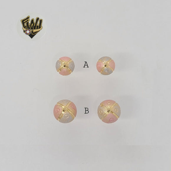 (1-1047-1) Laminado de Oro - Aretes Tres Tonos - BGO
