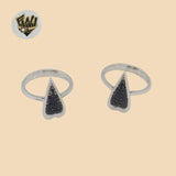 (2-5106-3) 925 Sterling Silver - Heart Black Zircon Ring