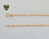(1-1742) Laminado de oro - Cadena de eslabones Singapur de 2 mm - BGF