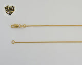 (1-1533-1) Laminado de oro - Cadena de eslabones de serpiente de 1 mm - BGO