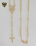 (1-3321) Laminado de oro - Collar del Rosario de la Virgen Milagrosa de 2,5 mm - 18" - BGF