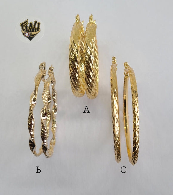 (1-2731-C) Gold Laminate Hoops - BGO - Fantasy World Jewelry