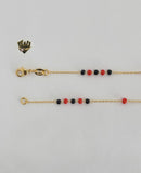 (1-6251) Gold Laminate - Azabache and Figa Necklace - BGF - Fantasy World Jewelry