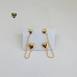 (1-1235-D) Gold Laminate - Double Heart Earrings  - BGF - Fantasy World Jewelry