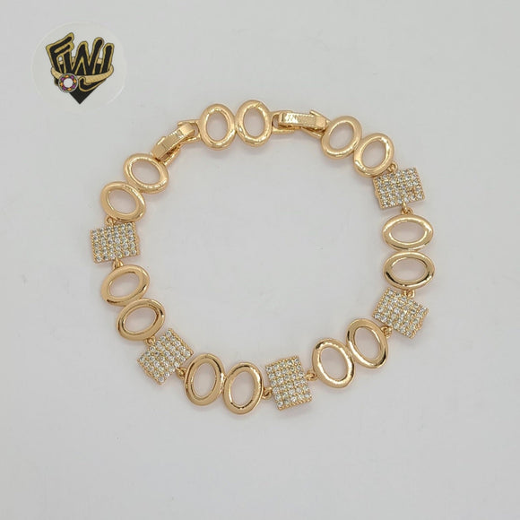 (1-60082) Gold Laminate - 10.5mm Zircon Bracelet - BGO
