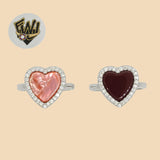 (2-5106) 925 Sterling Silver - Zircon Heart Ring - Fantasy World Jewelry