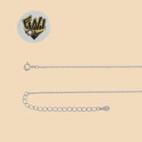 (2-66080) 925 Sterling Silver - Rolo Link Zircon Necklace.