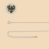 (2-66125) Plata de ley 925 - Collar de mariposa con eslabones Rolo de 1 mm.
