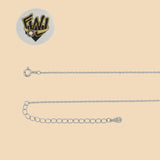 (2-66071) 925 Sterling Silver - 1mm Rolo Link Evil Eye Necklace.