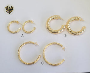 (1-2976) Gold Laminate - Twisted Half Hoops - BGF - Fantasy World Jewelry
