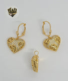 (1-6069) Gold Laminate - Heart Zircon Set - BGO - Fantasy World Jewelry