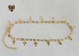 (1-0163) Gold Laminate - 3mm Open Link Anklet - 9.5" - BGF - Fantasy World Jewelry