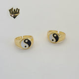 (1-3034-4) Gold Laminate - Yin and Yang Ring - BGO