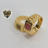 (1-3154) Gold Laminate - CZ Men Ring - BGO - Fantasy World Jewelry