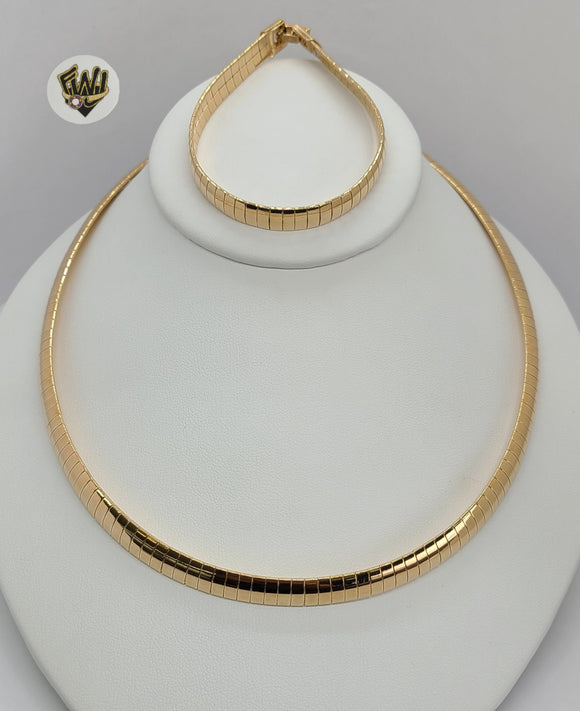 (1-6284) Gold Laminate - Plain Snake Set - BGO - Fantasy World Jewelry