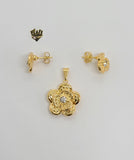 (1-6414) Gold Laminate- Flower Set - BGO - Fantasy World Jewelry