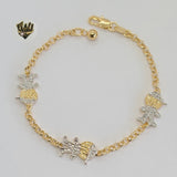 (1-0994) Gold Laminate-3mm Rolo Link Kids Bracelet w/ Charm- 5" - BGF - Fantasy World Jewelry