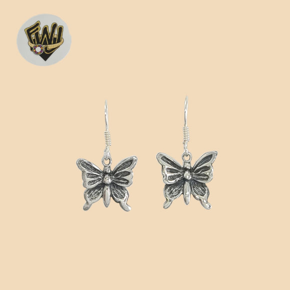 (2-3289) 925 Sterling Silver - Butterfly Dangle Earrings.