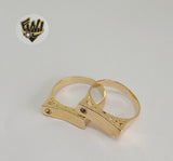 (1-3037) Gold Laminate- Square CZ Ring - BGF - Fantasy World Jewelry