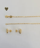 (1-6507) Gold Laminate - Zircon Clover Set - BGF - Fantasy World Jewelry