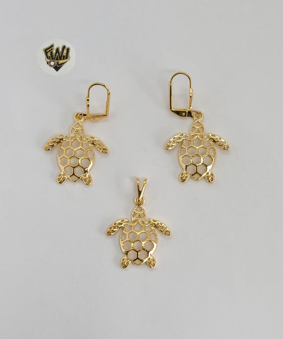 (1-6022) Gold Laminate- Turtle Set - BGF - Fantasy World Jewelry