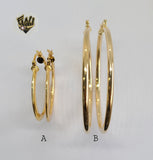 (1-2847) Gold Laminate - Plain Hoops - BGO - Fantasy World Jewelry