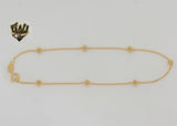 (1-0060) Laminado de oro - Tobillera con cuentas Rolo de 1,5 mm - 10" - BGF