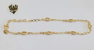(1-0204) Gold Laminate - 3mm Alternative Anklet - 10" - BGO - Fantasy World Jewelry