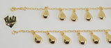 (1-0898) Gold Laminate - 2.5mm Open Link w/ Charms Bracelet - 7" - BGO - Fantasy World Jewelry