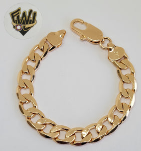 (1-0789) Gold Laminate - 10.5mm Curb Link Bracelet - 7.5" - BGO - Fantasy World Jewelry