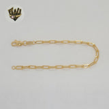 (1-0483) Gold Laminate - 3.5mm Paper Clip Link Bracelet - BGF