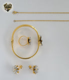 (4-7060-1) Stainless Steel - 2mm Two Tones Flower Set - 16"