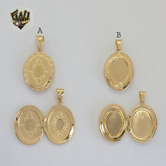 (1-2307-1) Laminado de Oro - Colgantes de Medallón Abierto - BGF