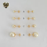 (1-1019-1) Laminado de Oro - Aretes de Perlas - BGF