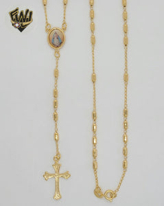 (1-3342-1) Gold Laminate - 2.5mm Our Lady of Charity Rosary Necklace - 24" - BGO.