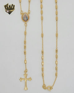 (1-3342-1) Laminado de oro - Collar Rosario de Nuestra Señora de la Caridad de 2,5 mm - 24" - BGO.