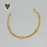 (1-0527) Gold Laminate - 4mm Elephants Bracelet - BGF - Fantasy World Jewelry
