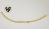 (1-0849) Gold Laminate - 6mm Alternative Bracelet - 7.5" - BGO - Fantasy World Jewelry