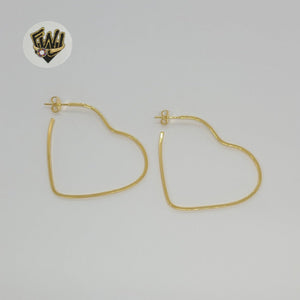 (1-2721) Gold Laminate - Heart Hoops - BGO - Fantasy World Jewelry