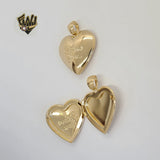 (1-2391) Gold Laminate - Open Locket Heart Pendant - BGF