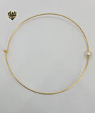 (1-6310) Gold Laminate - Rigid Pearl Necklace - BGO - Fantasy World Jewelry