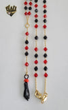 (1-3341) Gold Laminate - 3.5mm Stones Rosary Necklace - 18''- BGO. - Fantasy World Jewelry