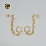 (1-1241) Gold Laminate - Two Hole Earrings - BGF - Fantasy World Jewelry