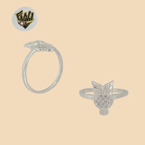 (2-5024) 925 Sterling Silver - Owl Band Ring