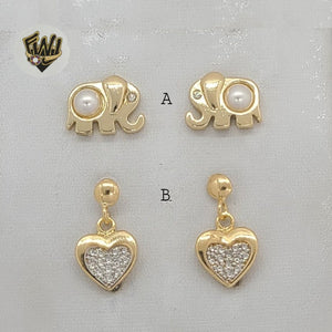 (1-1044) Gold Laminate - Stud Earrings - BGF