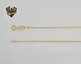 (1-1534) Laminado de oro - Cadena de eslabones de serpiente de 1 mm - BGF